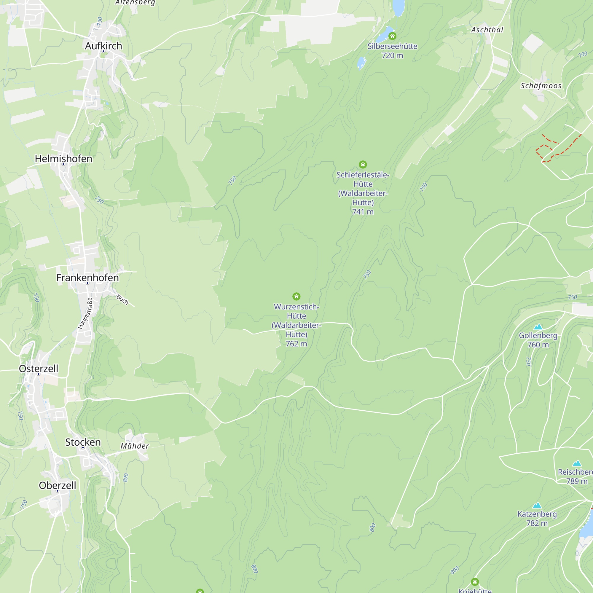 Wurzenstich-Hütte (Waldarbeiter-Hütte) map