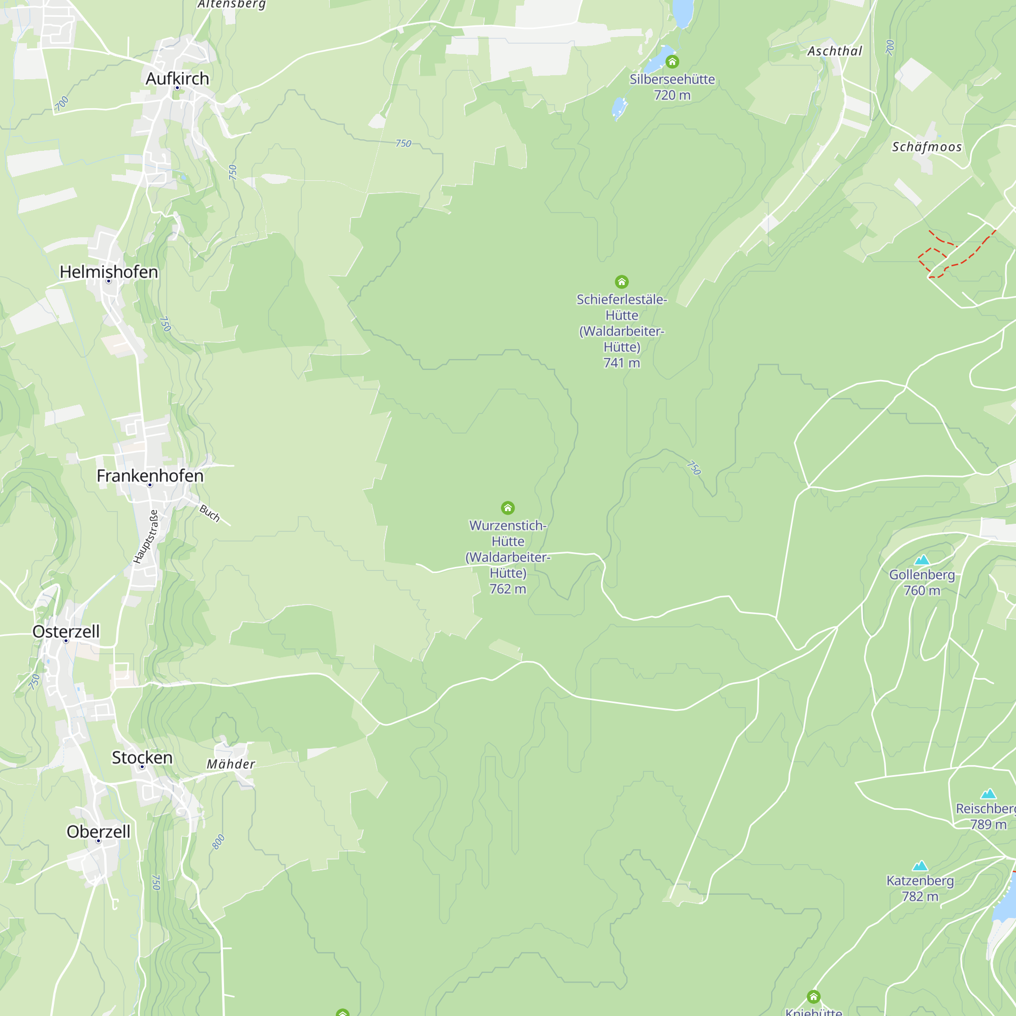 Wurzenstich-Hütte (Waldarbeiter-Hütte) map