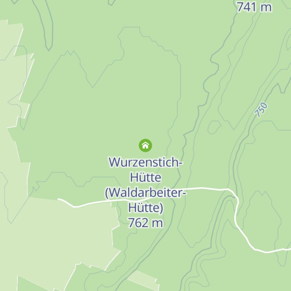 Map of Wurzenstich-Hütte (Waldarbeiter-Hütte)
