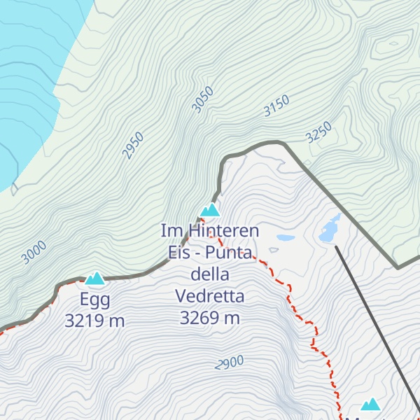 Map of Im Hinteren Eis - Punta della Vedretta