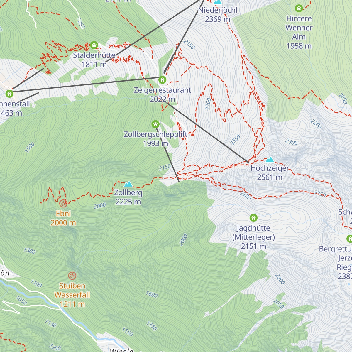 Zollbergschlepplift map