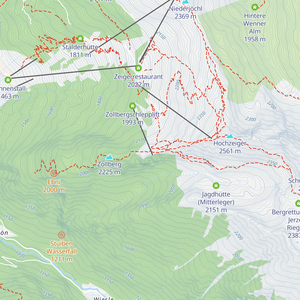 Zollbergschlepplift map