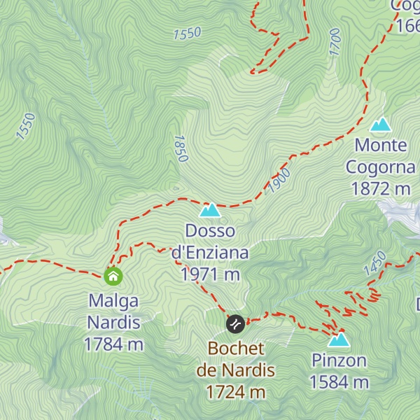 Map of Dosso d'Enziana