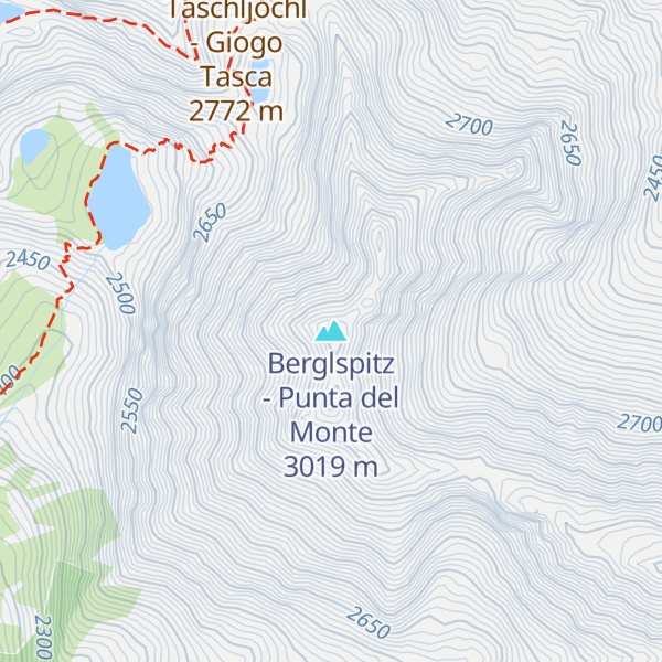 Map of Berglspitz - Punta del Monte