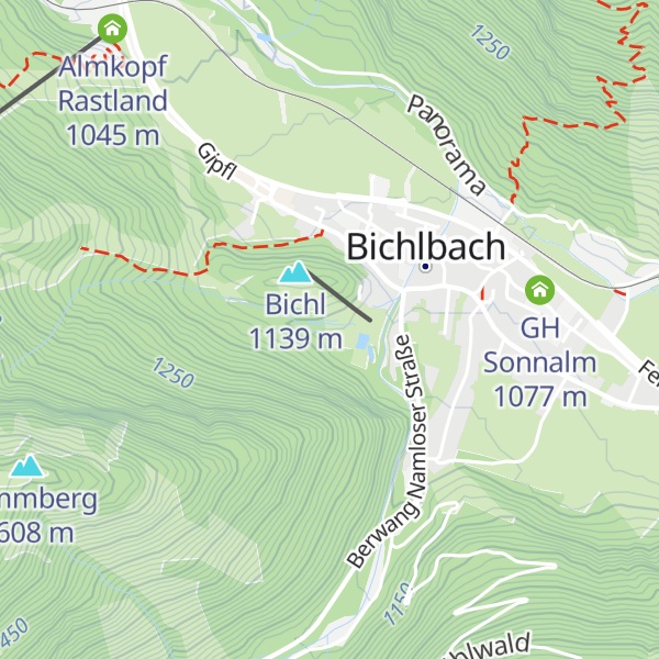 Map of Kletterwald Bichlbach