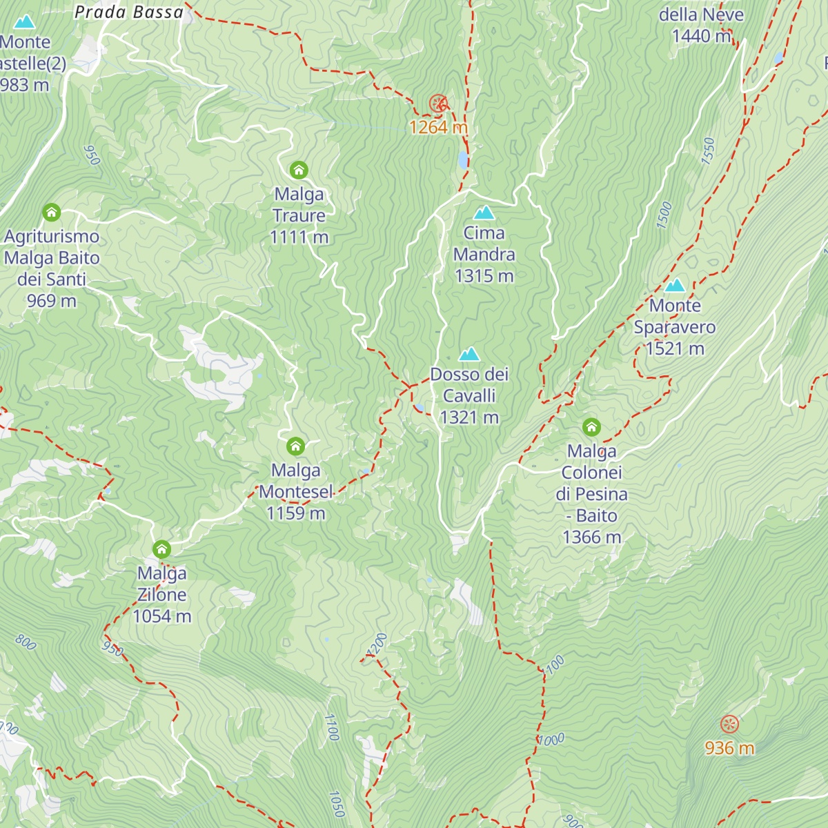 Malga Zocchi map
