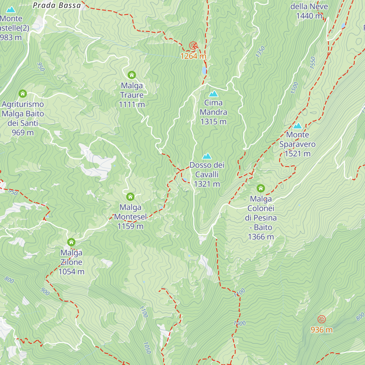 Malga Zocchi map