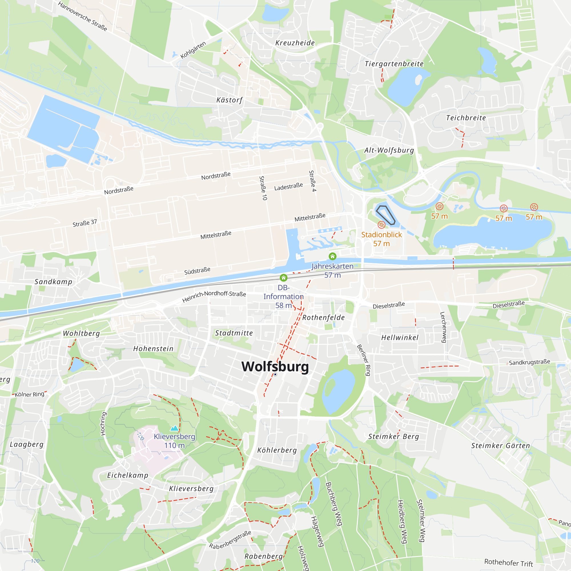 Tourist-Information Wolfsburg im Wolfsburg Store map