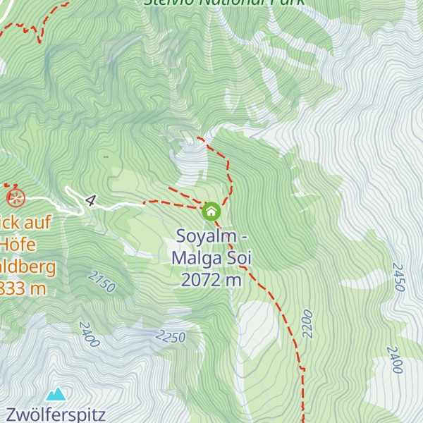 Map of Soyalm - Malga Soi