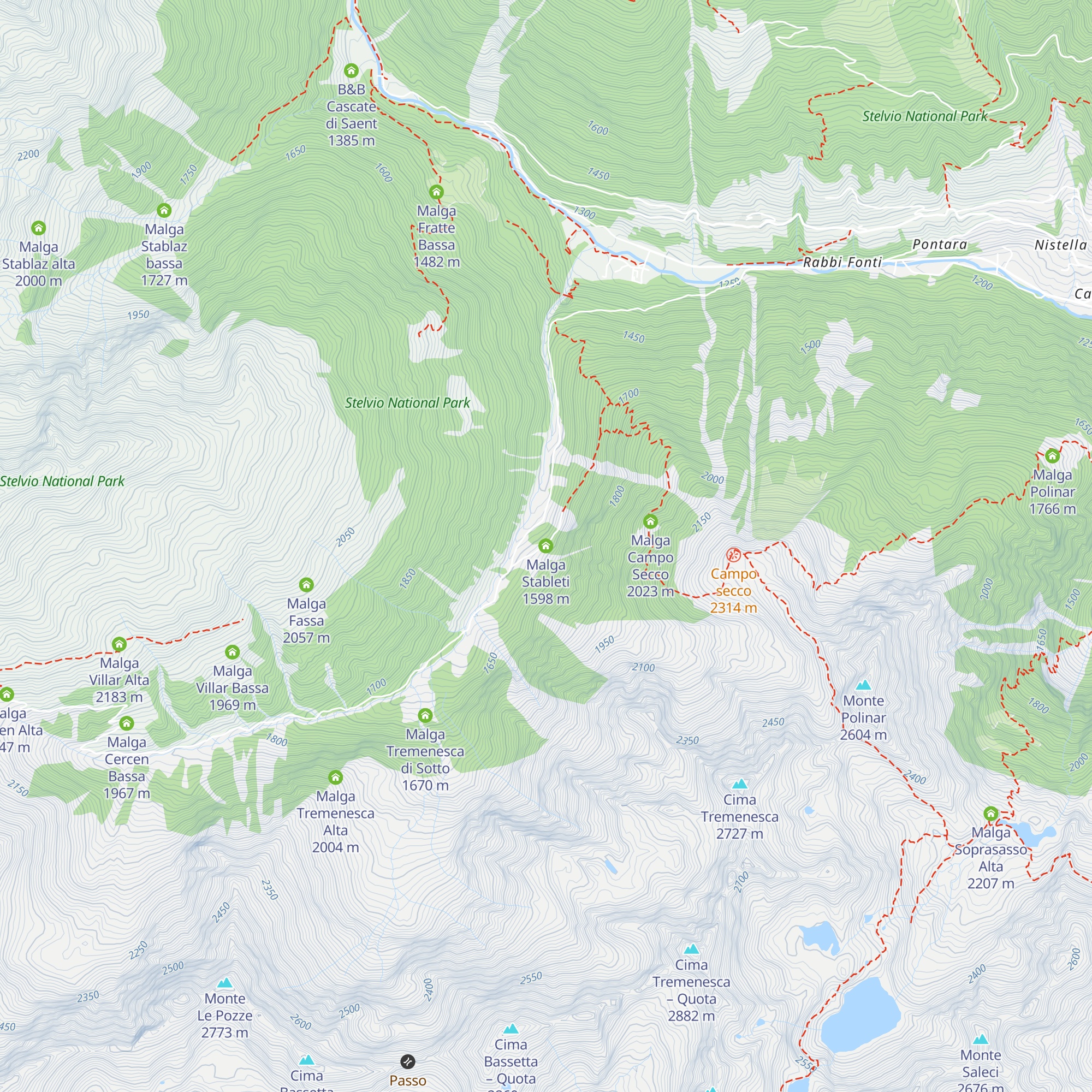 Malga Stableti map