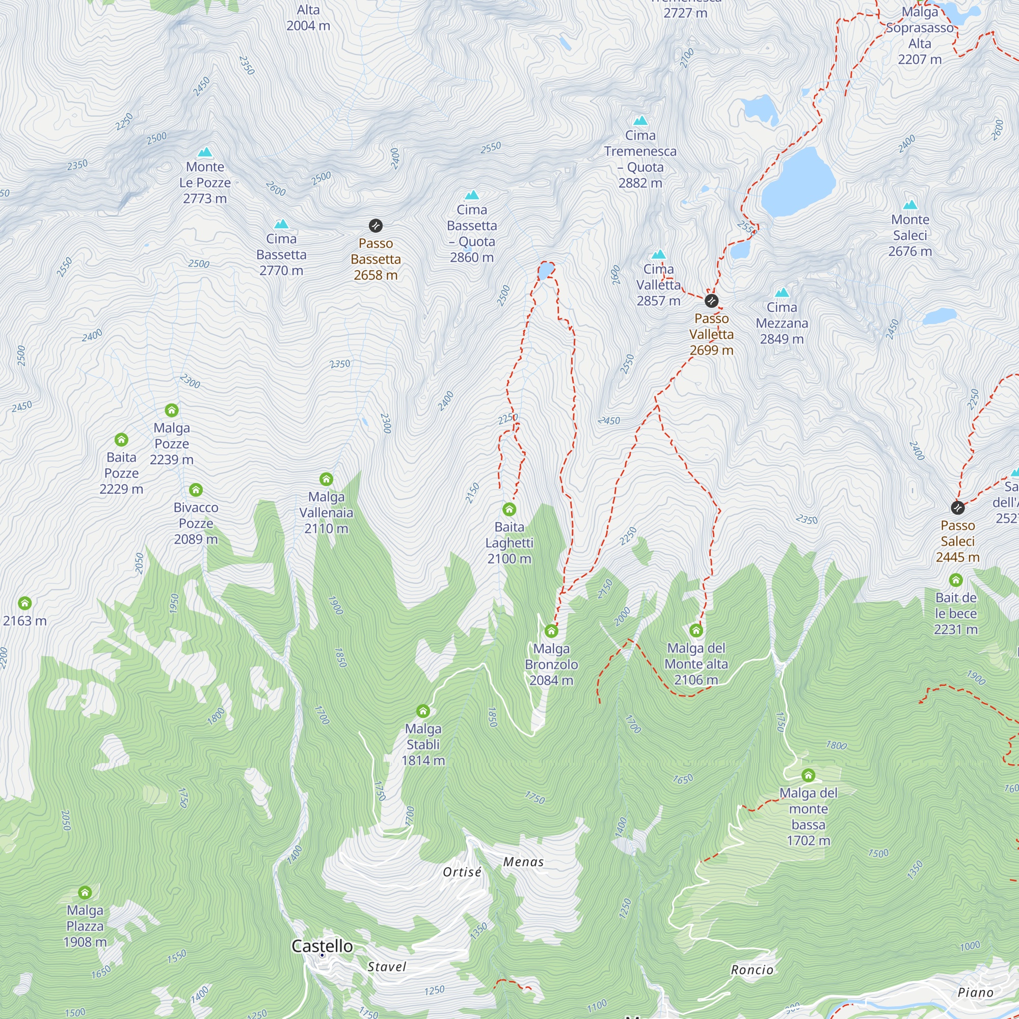 Baita Laghetti map