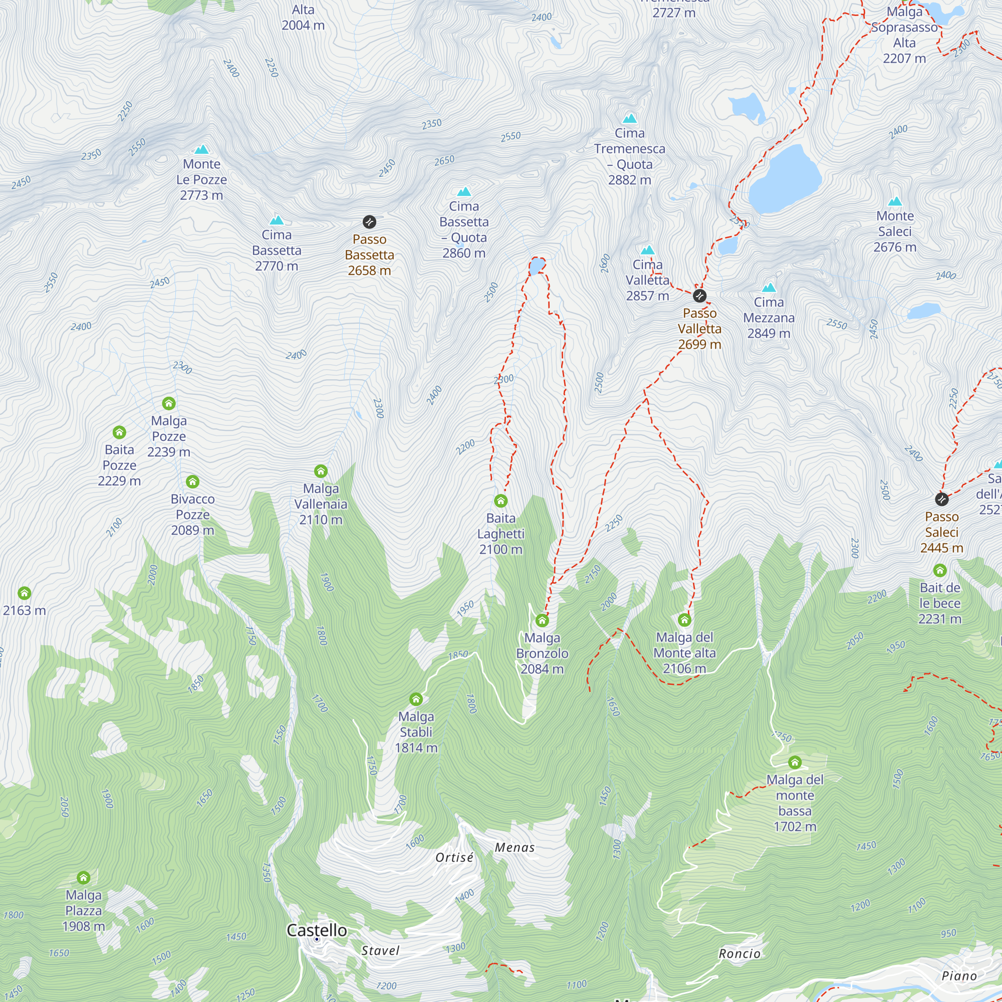 Baita Laghetti map