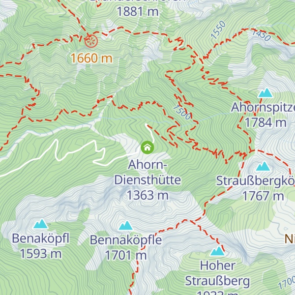 Map of Ahorn-Diensthütte