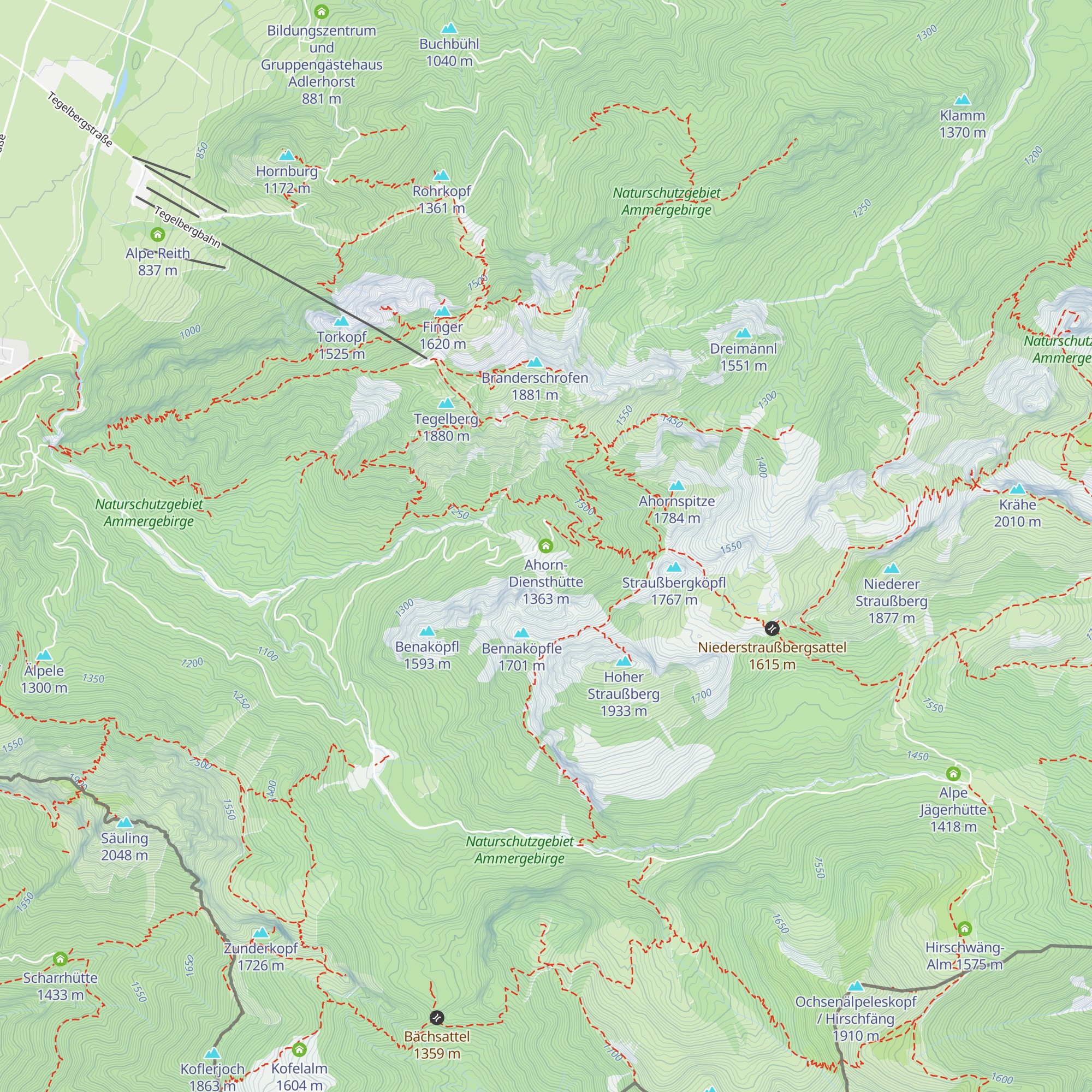 Ahorn-Diensthütte map