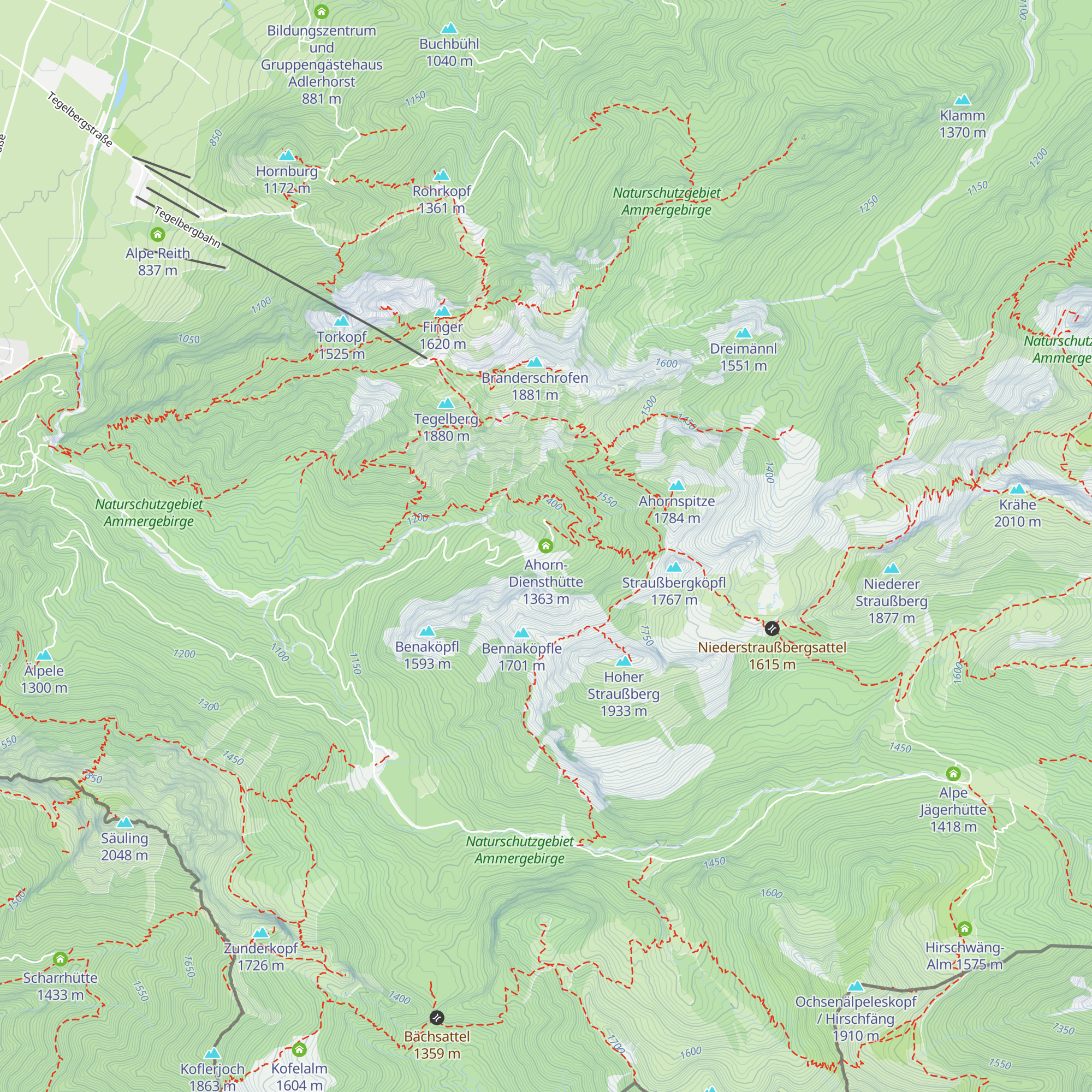 Ahorn-Diensthütte map