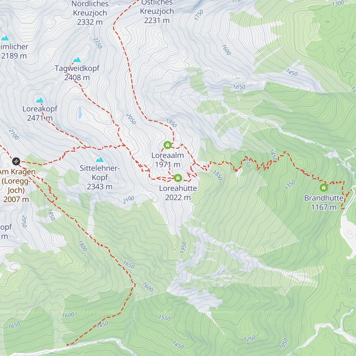 Loreahütte map