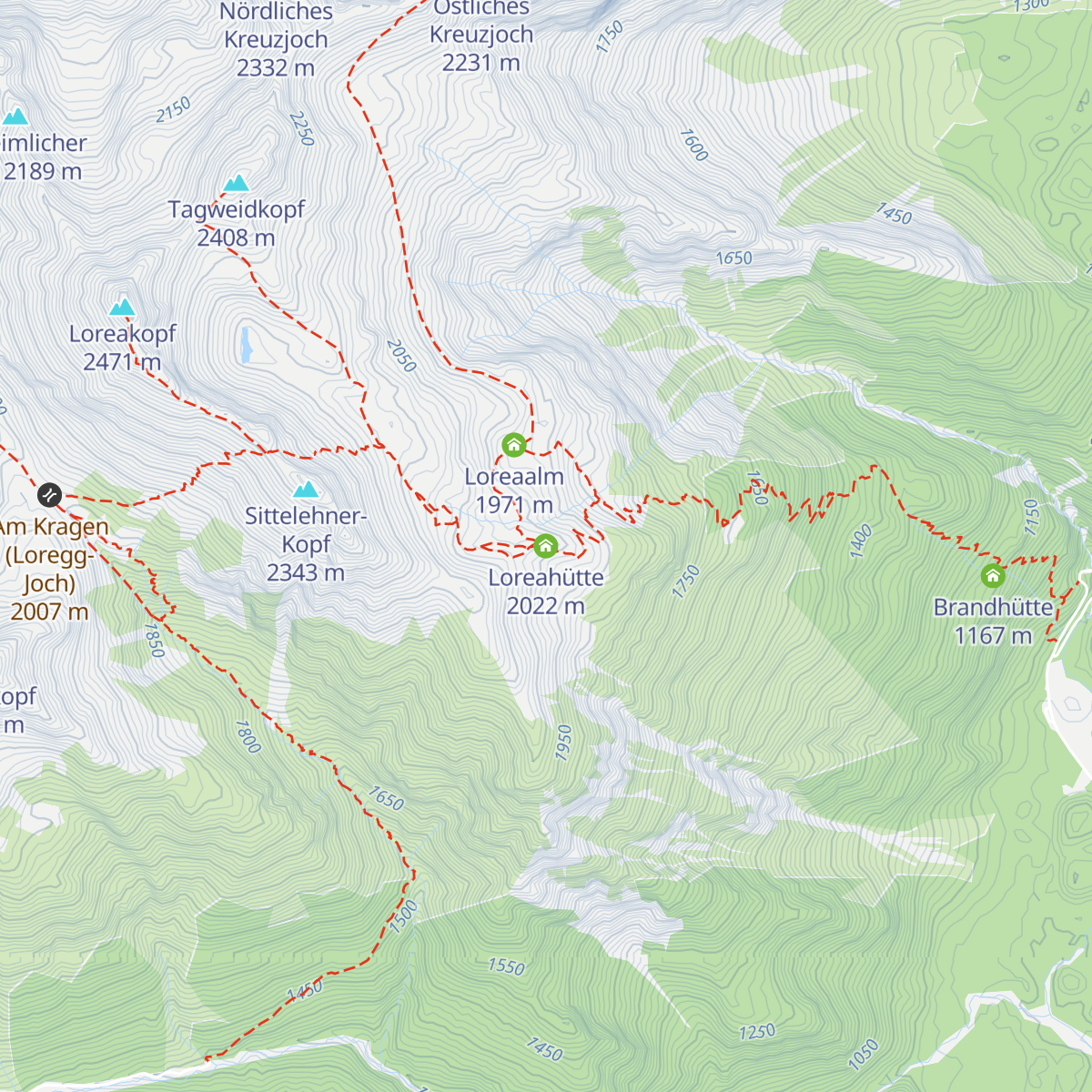 Loreahütte map