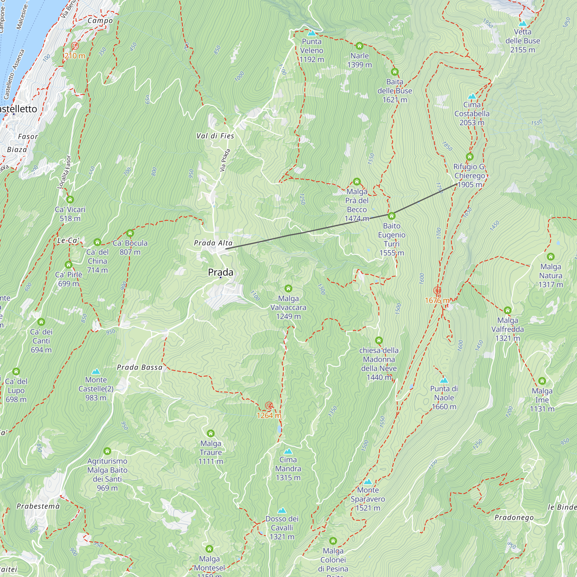 Malga Valvaccara map