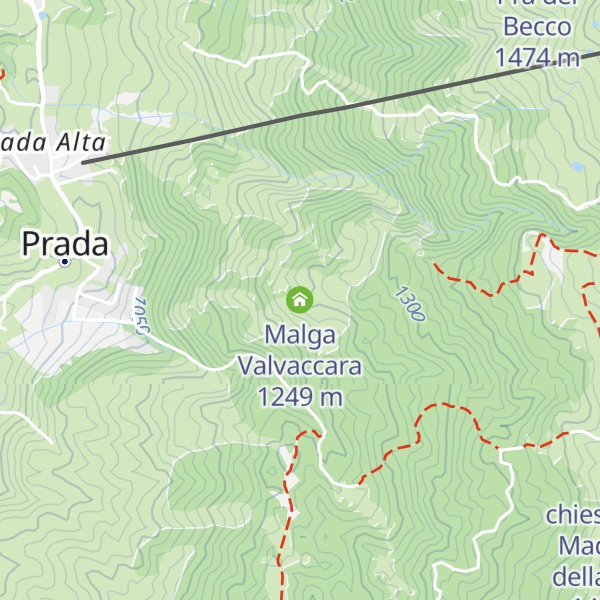 Map of Malga Valvaccara