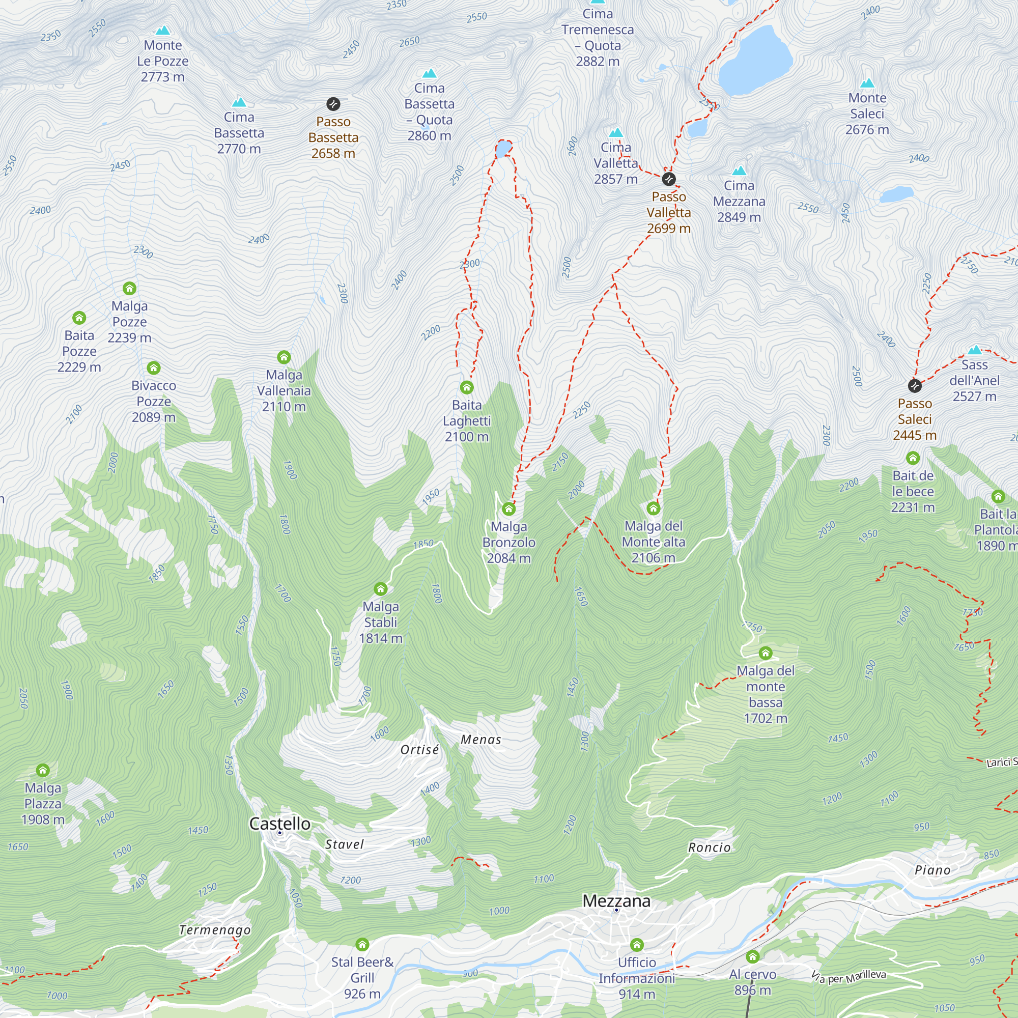 Malga Bronzolo map