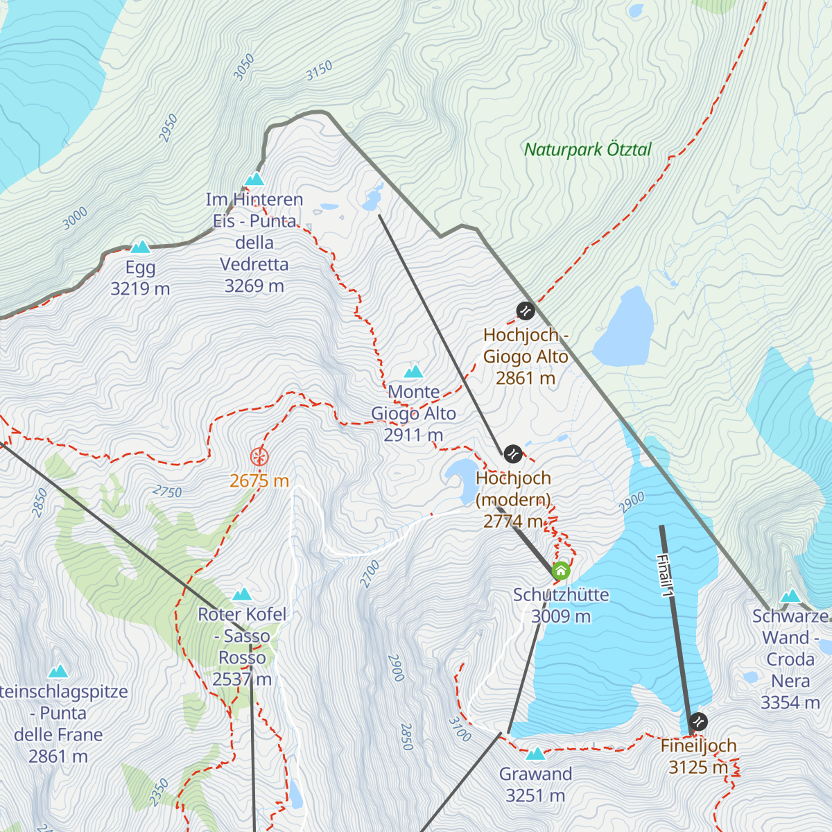Schöne Aussicht Hütte - Rifugio Bella Vista map