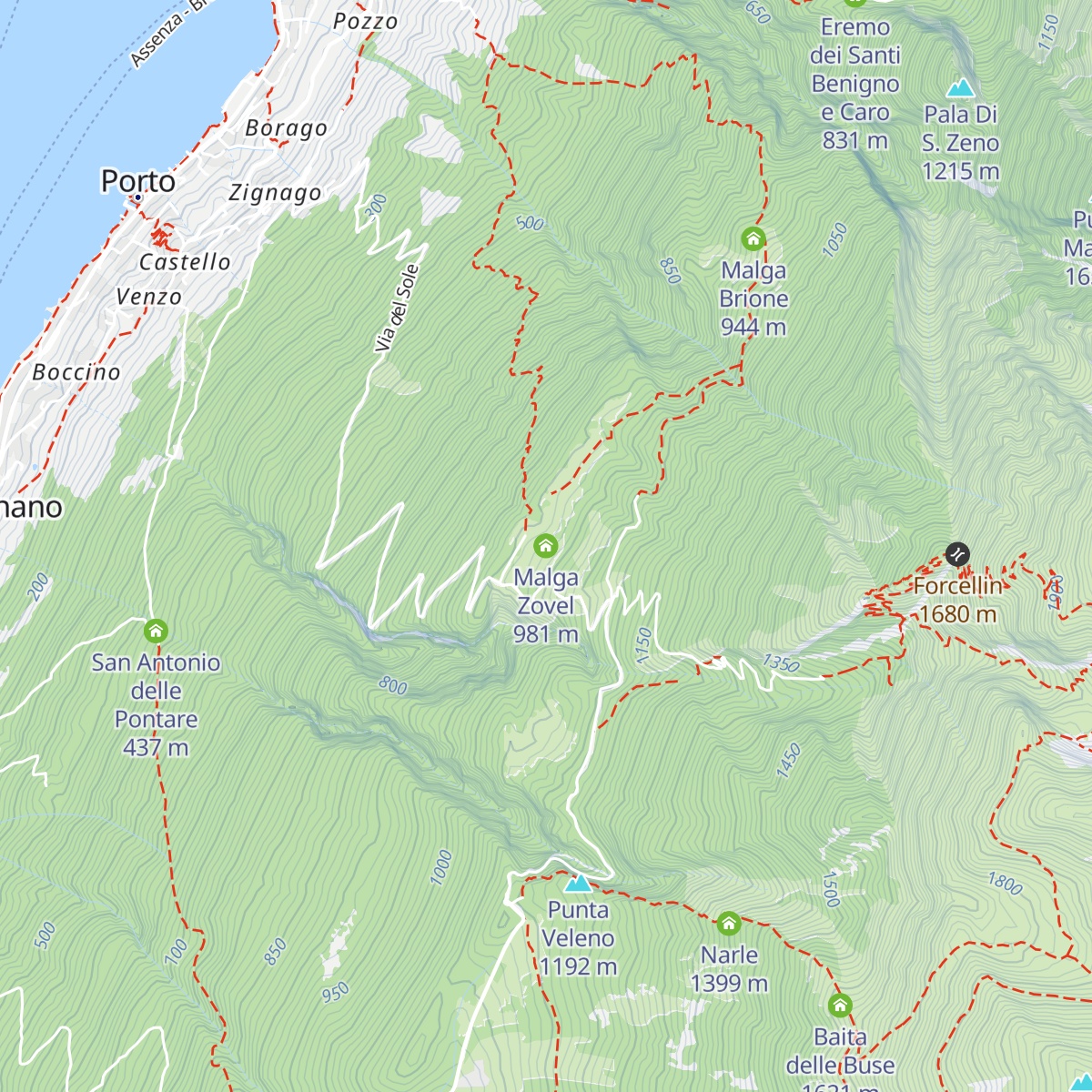 Malga Zovel map