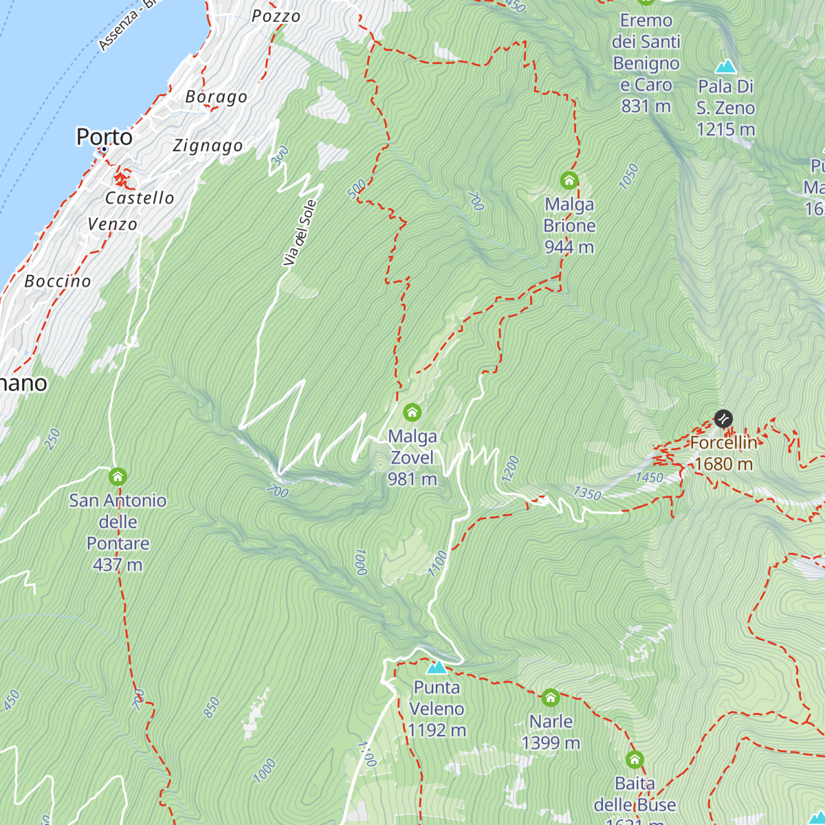 Malga Zovel map