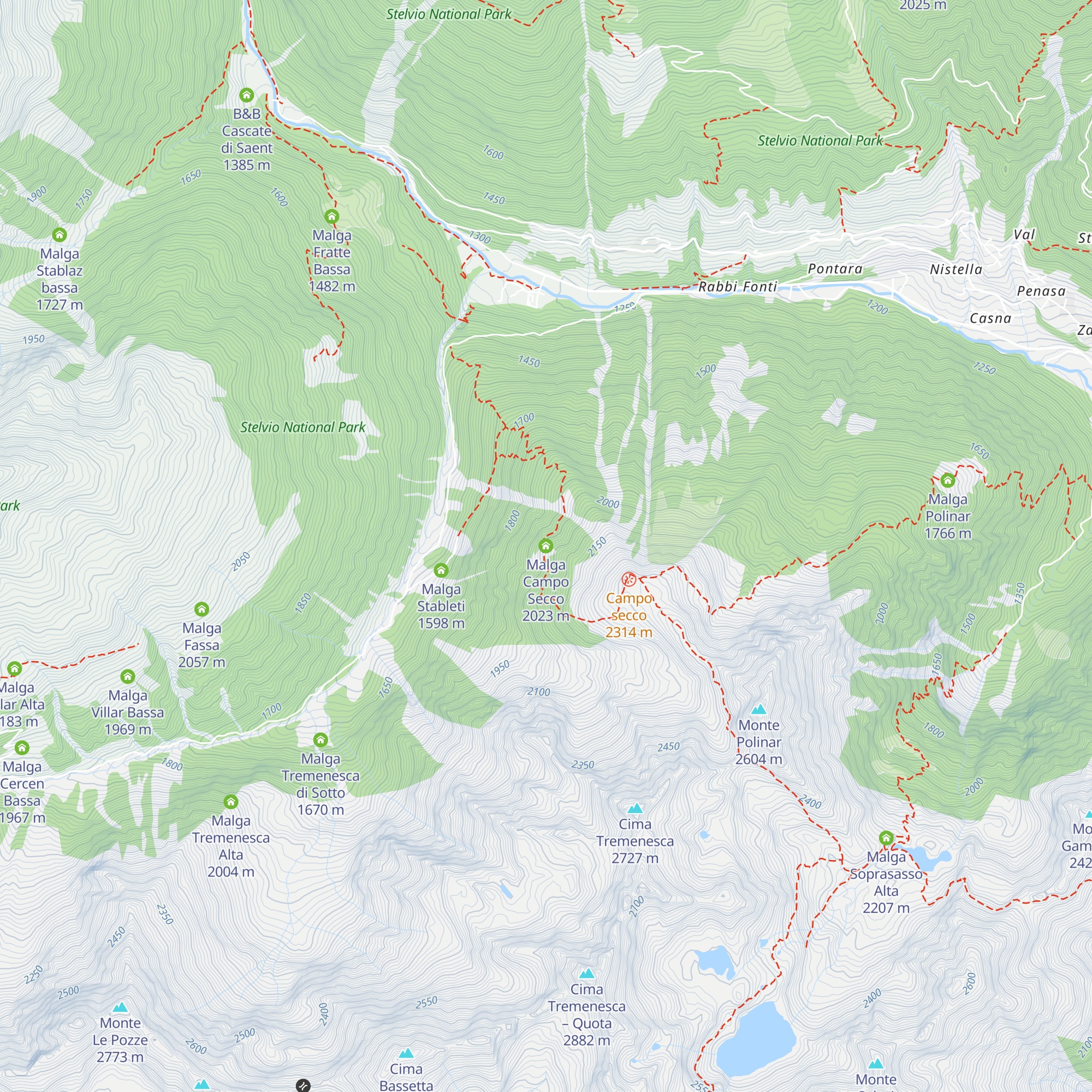 Malga Campo Secco map