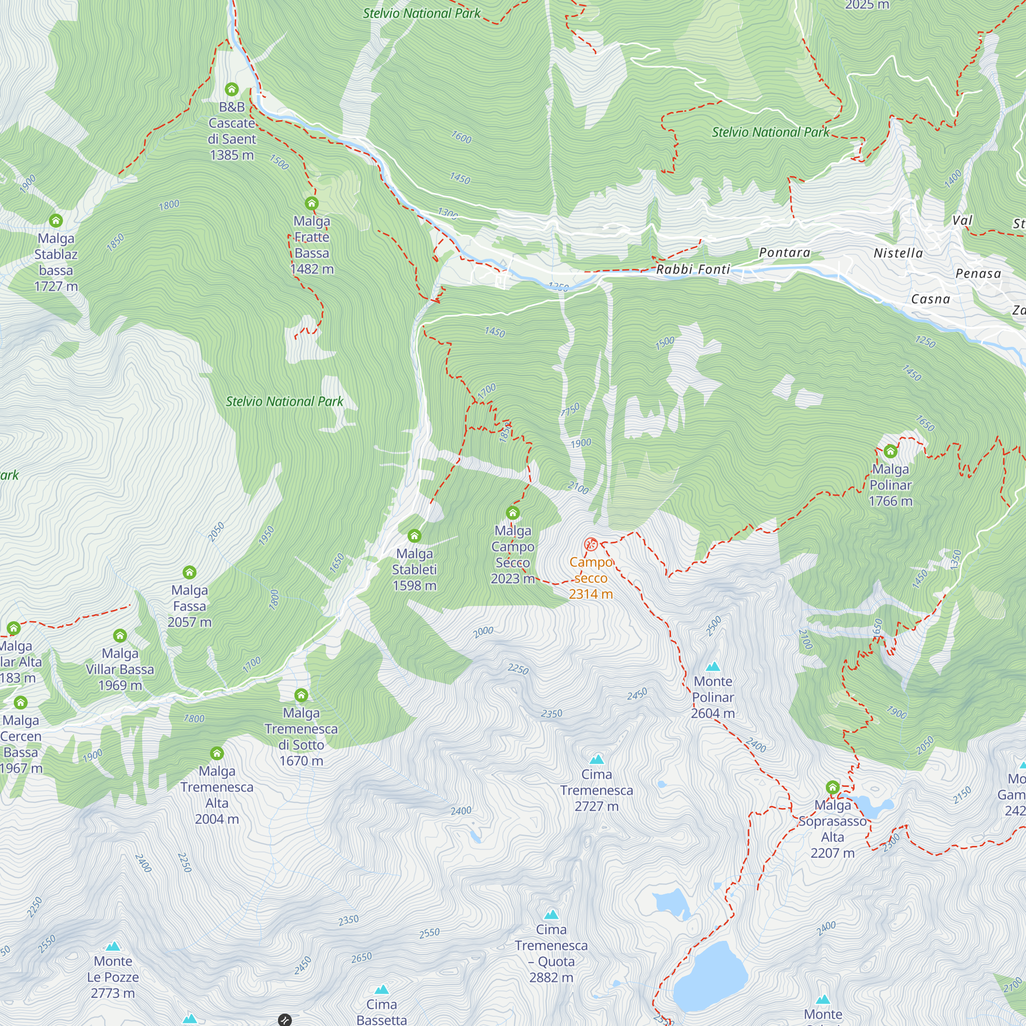 Malga Campo Secco map
