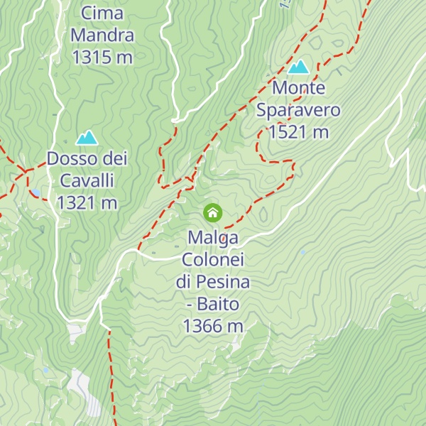 Map of Malga Colonei di Pesina - Baito
