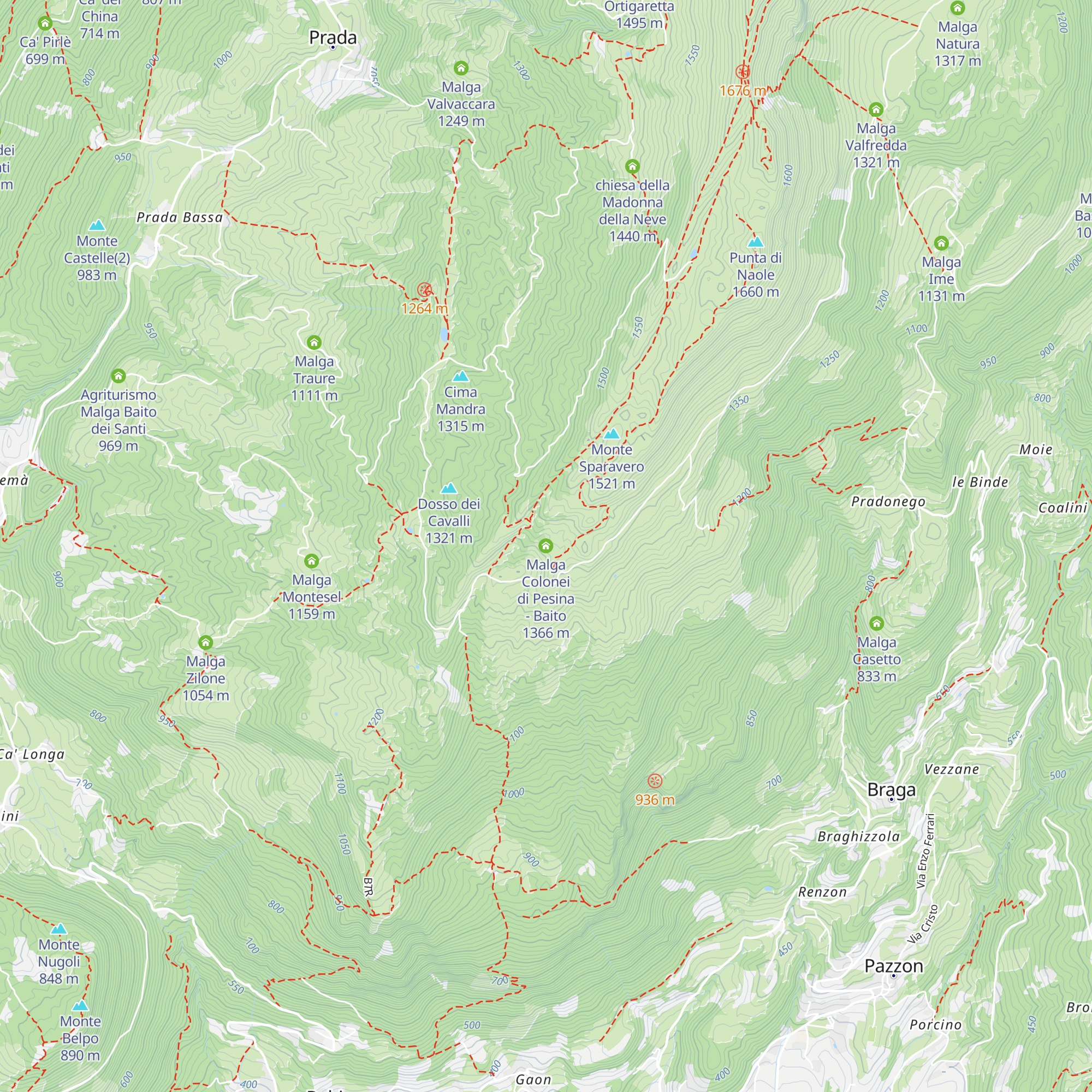 Malga Colonei di Pesina - Baito map