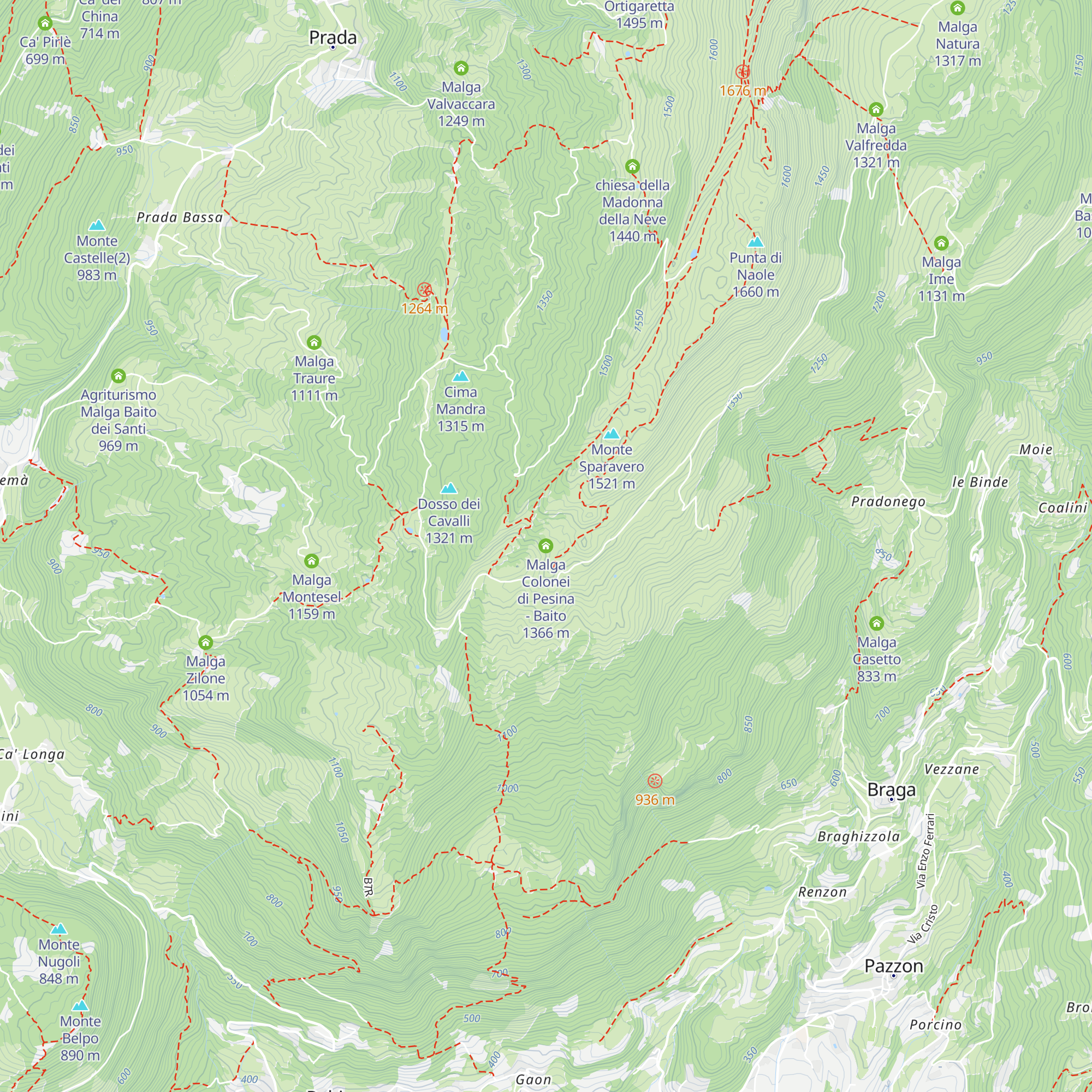 Malga Colonei di Pesina - Baito map