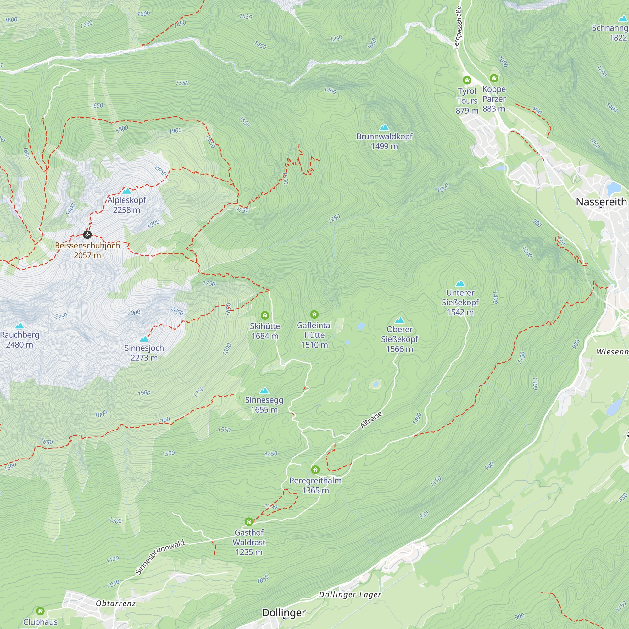 Gafleintal Hütte map