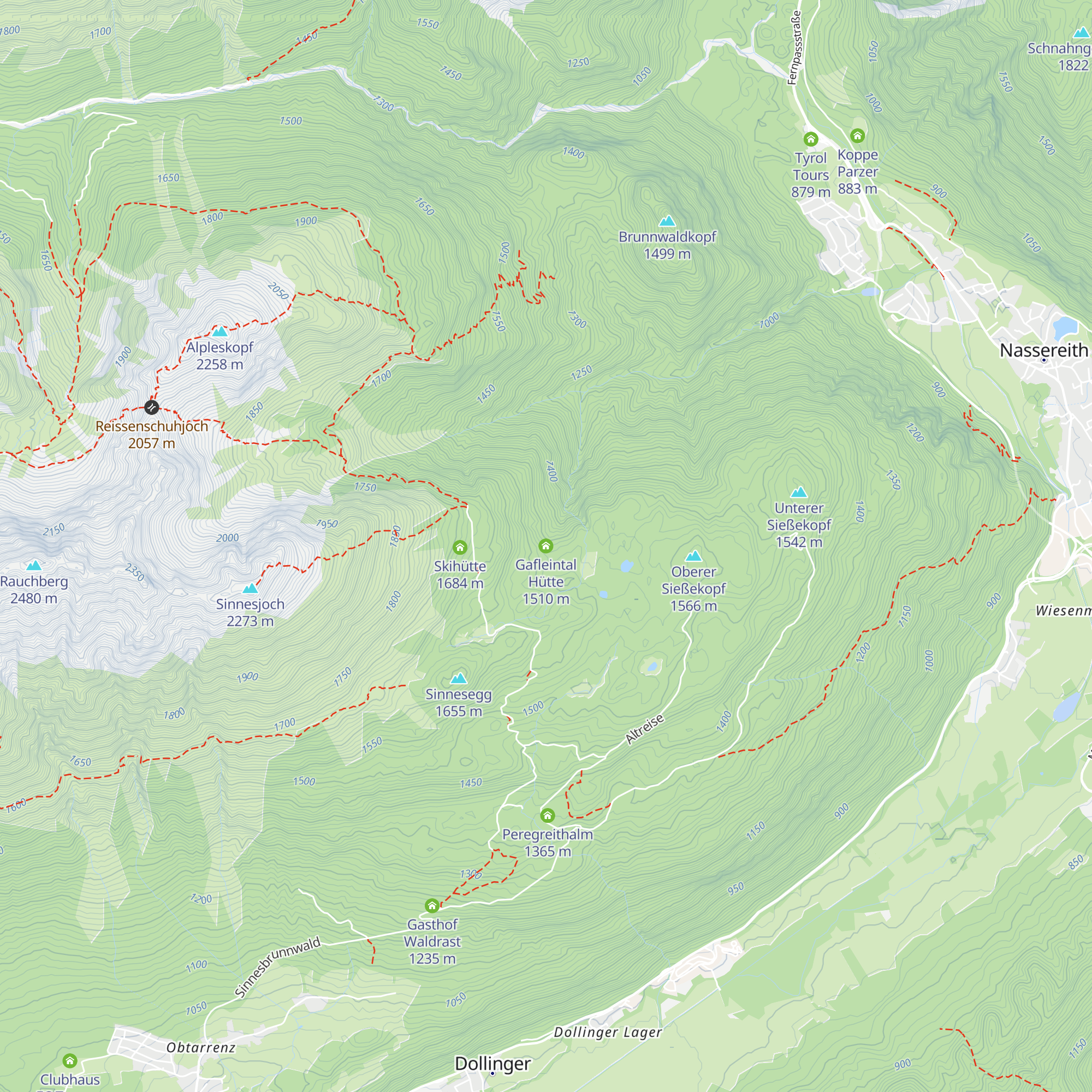 Gafleintal Hütte map