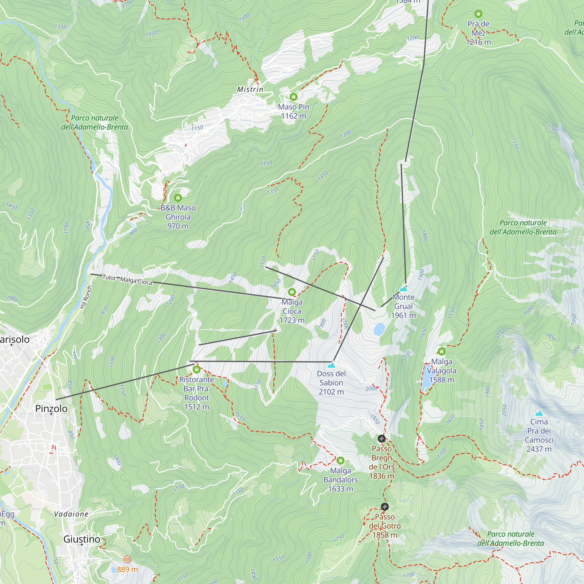 Malga Cioca map