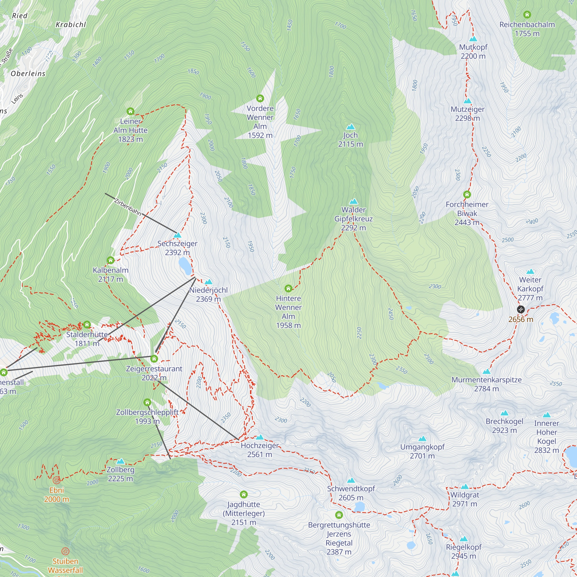 Hintere Wenner Alm map