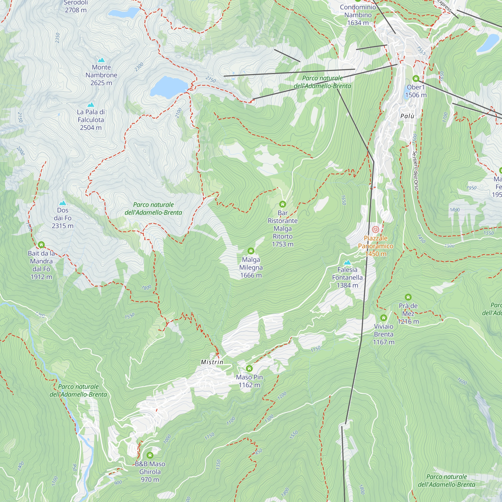Malga Milegna map