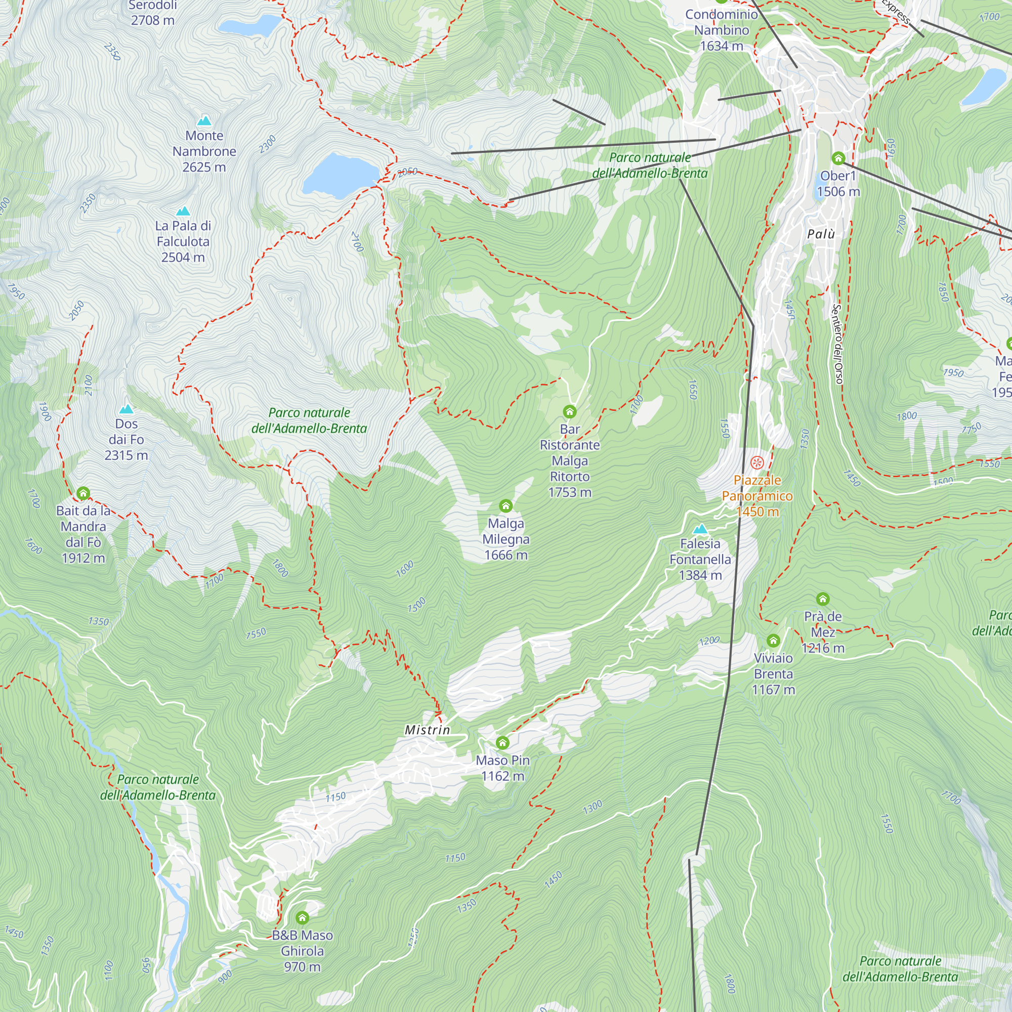Malga Milegna map