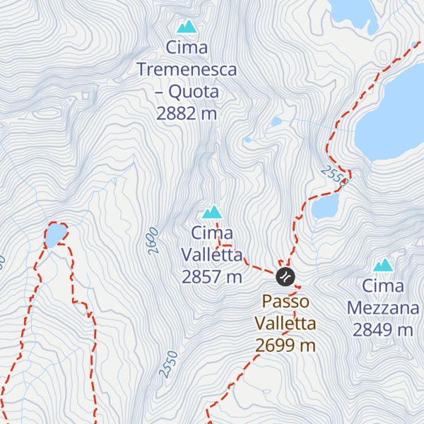 Map of Cima Valletta