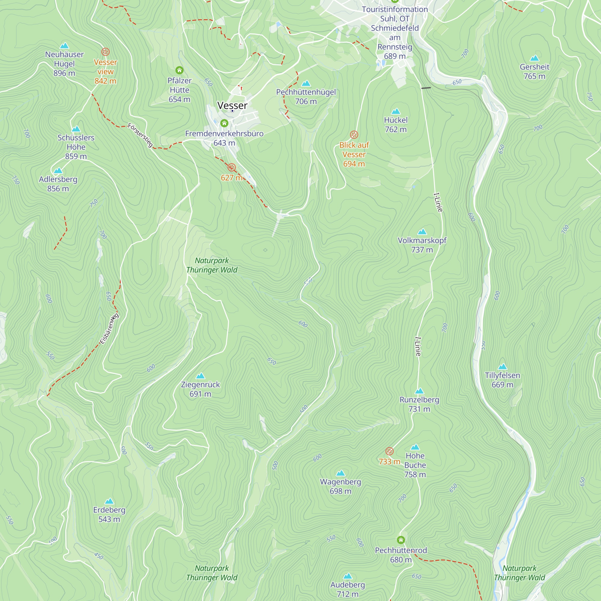Glasbachhütte map