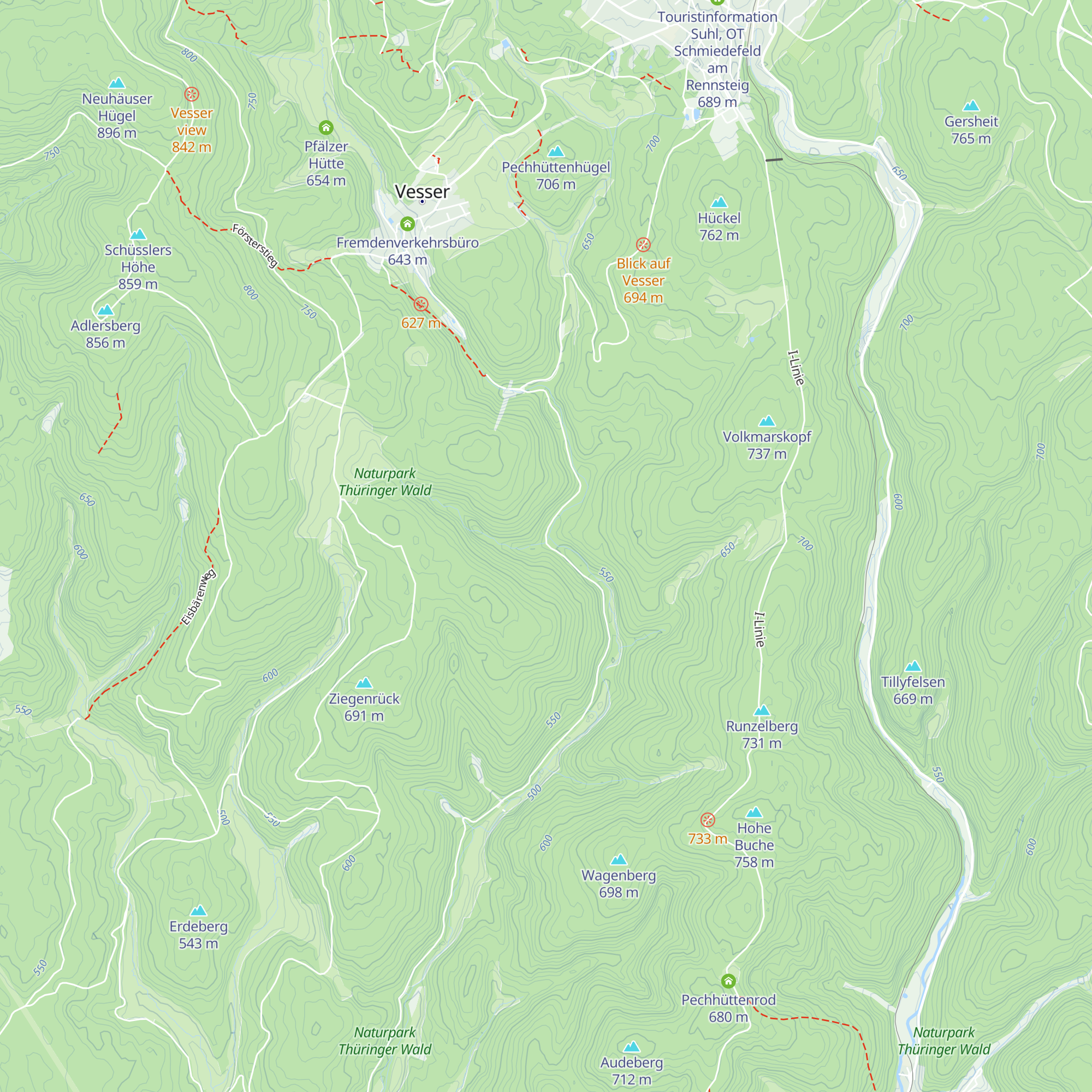 Glasbachhütte map