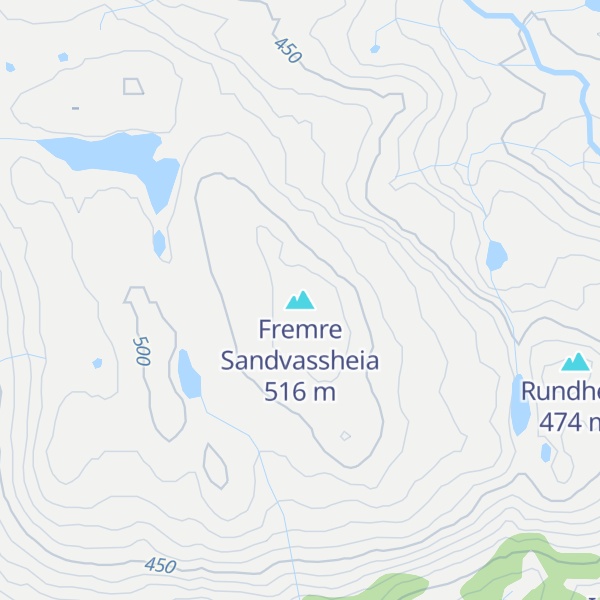 Map of Fremre Sandvassheia