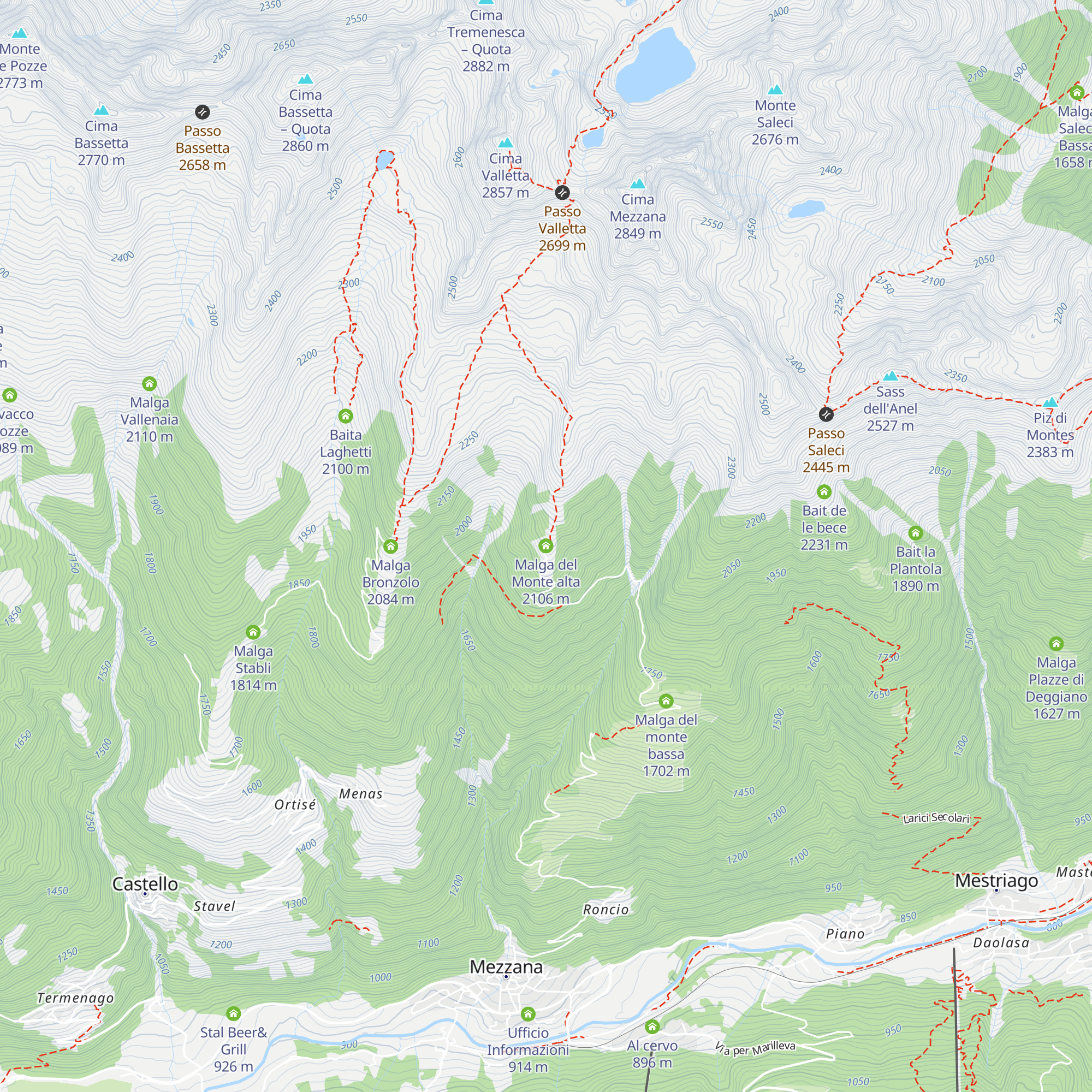 Malga del Monte alta map