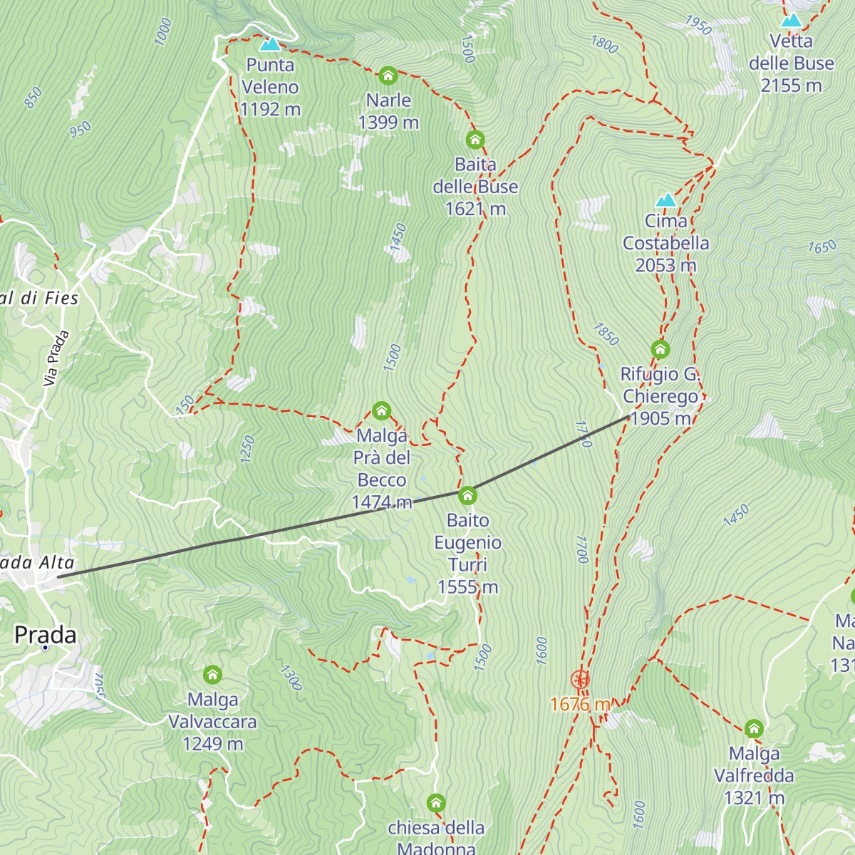 Malga Valvaccara map