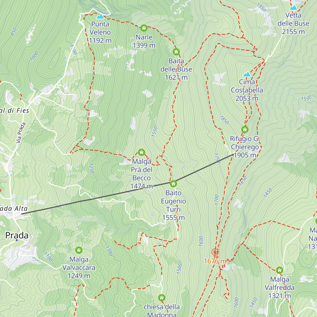 Malga Valvaccara map