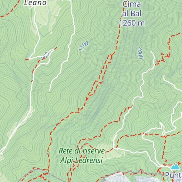Map of Cima della Nara (Cima dei Coi)