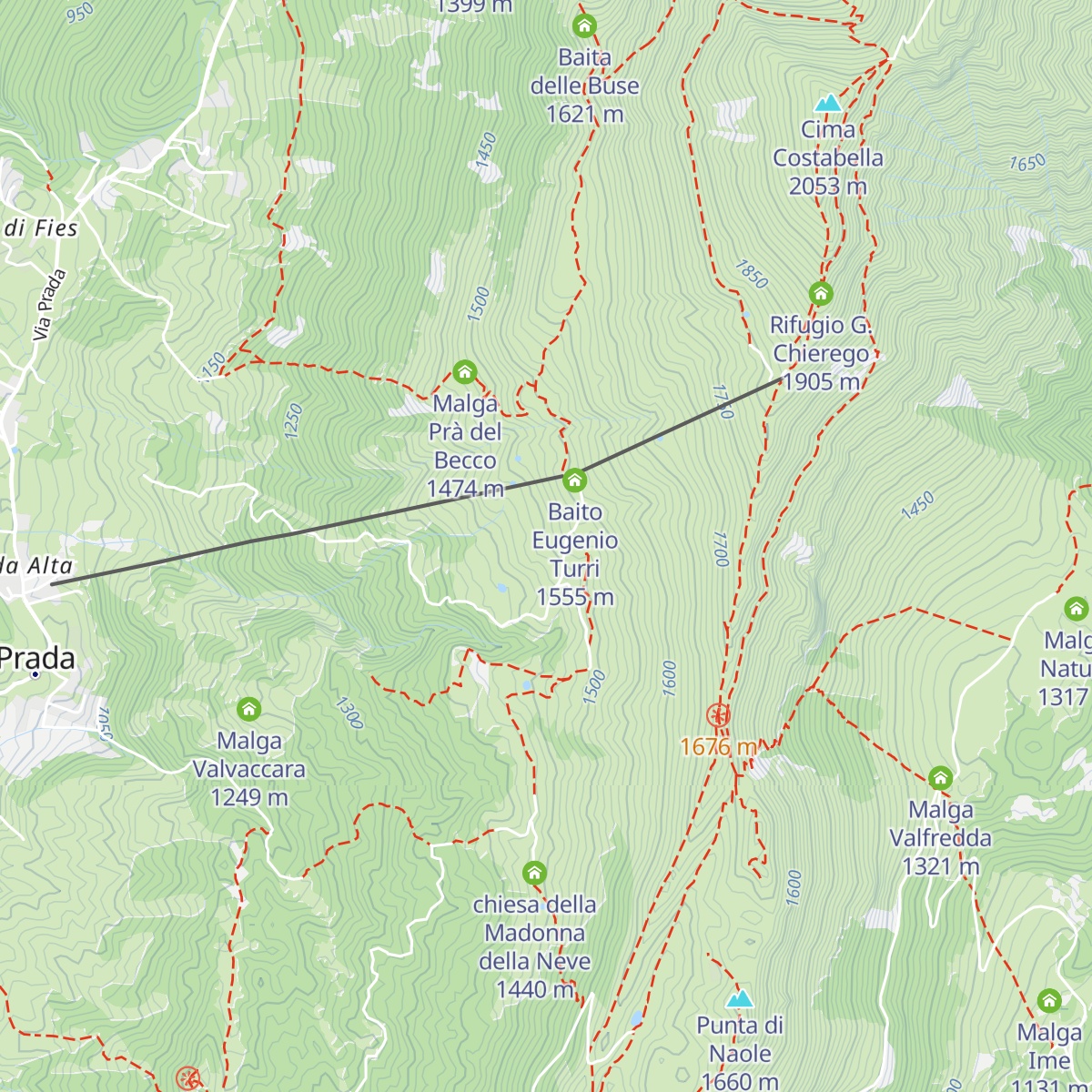 Malga Ortigaretta map