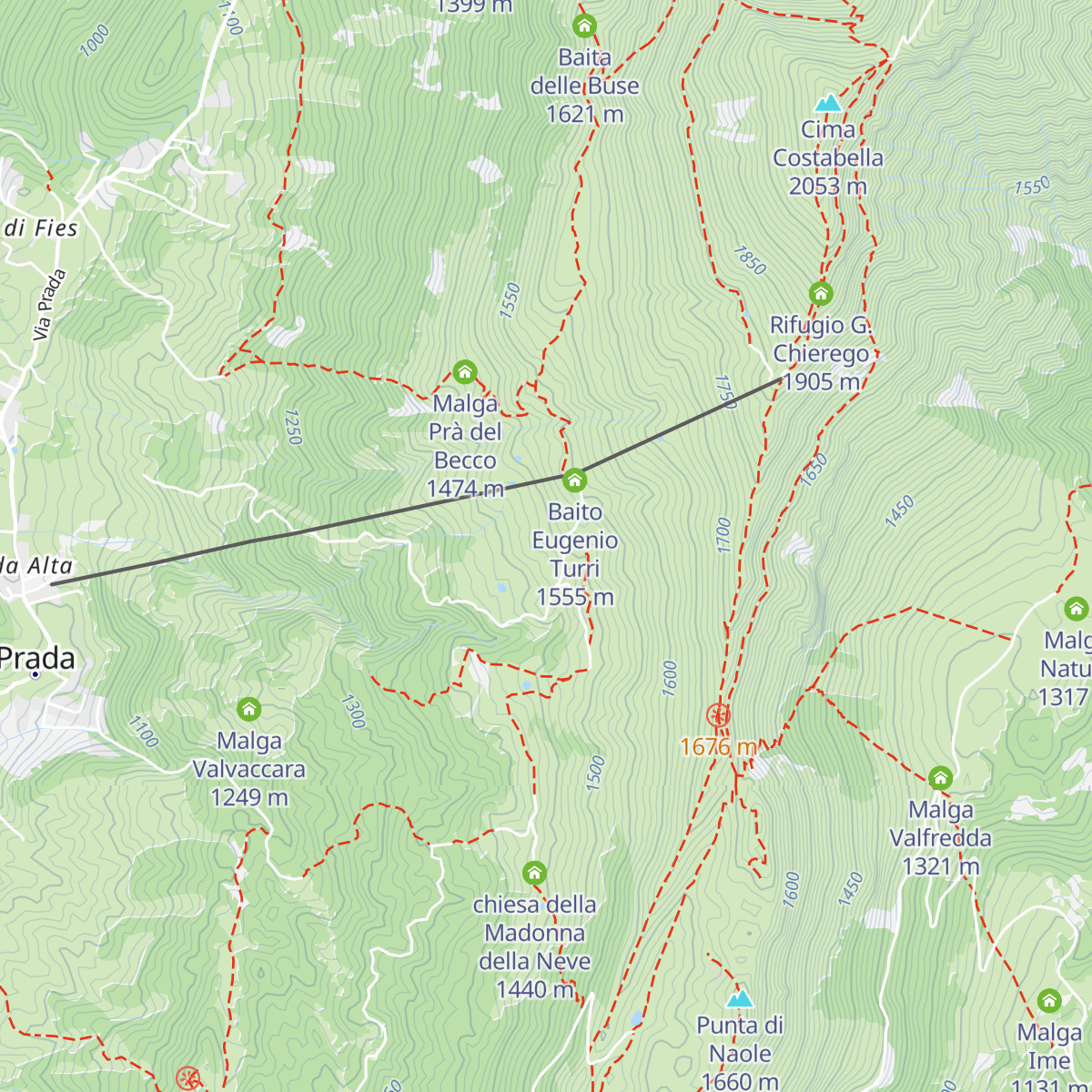 Malga Ortigaretta map