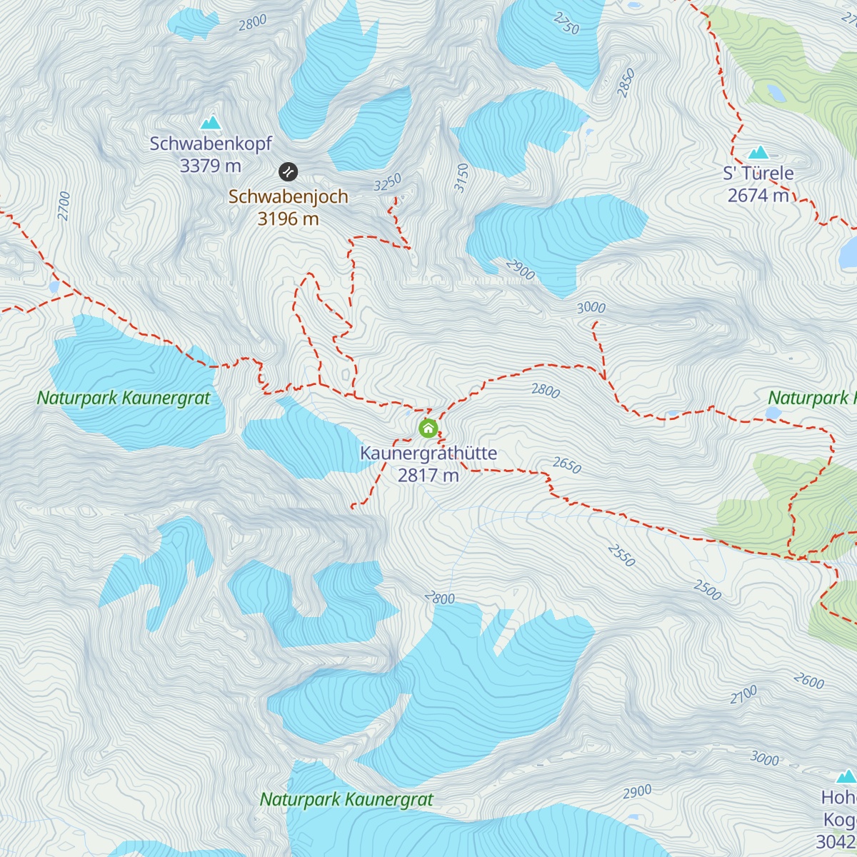 Kaunergrathütte map