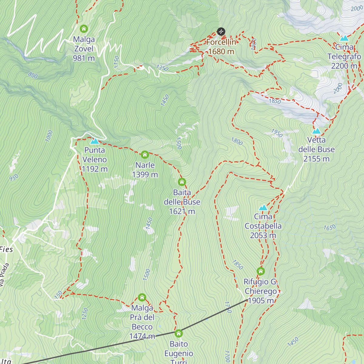 Baita delle Buse map